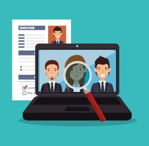 virtual human resources recruit design isolated